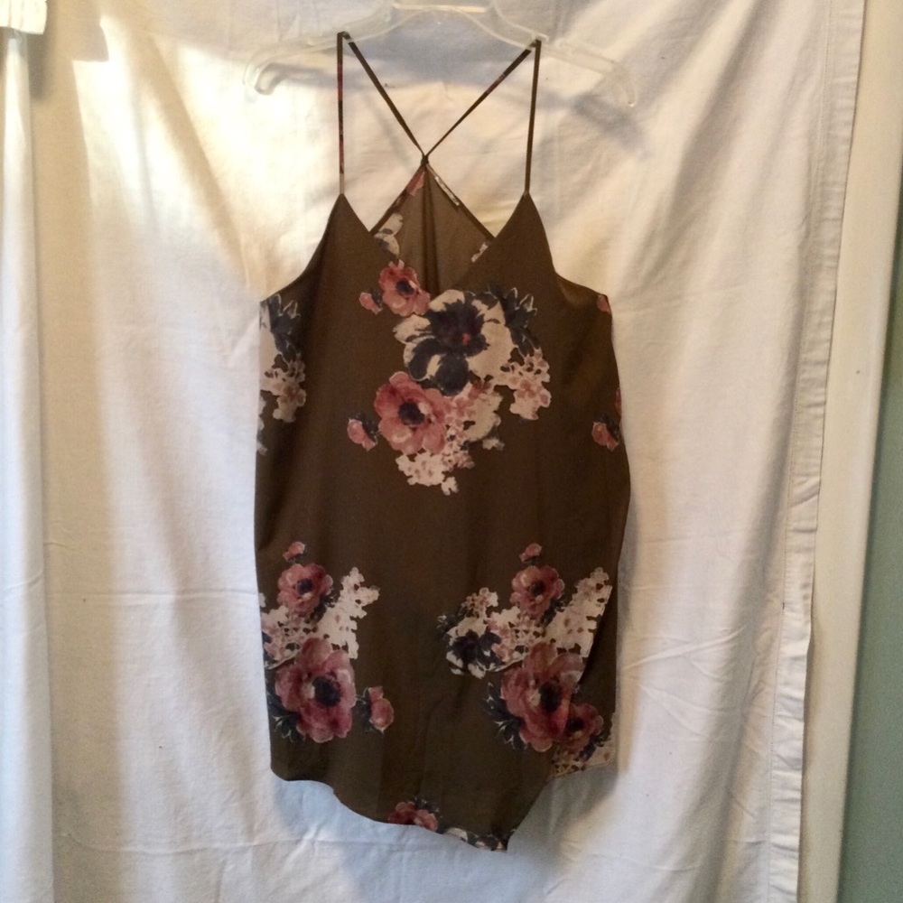 FREE PEOPLE Intimately TOP / SLIP DRESS sz S (P) Kerchief Hem WRAP BACK